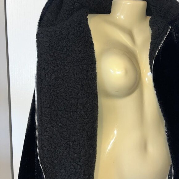 Sweet Rain Faux Fur  L Black Cozy Jacket - Picture 3 of 5